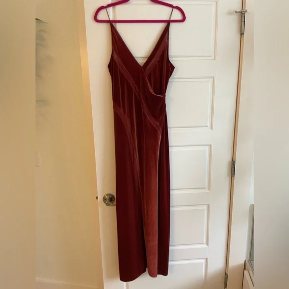 burgundy free people dress Free People Burgundy Knit Maxi Dress with Open Back and Bell Sleeves (   The Thrifty Hippy